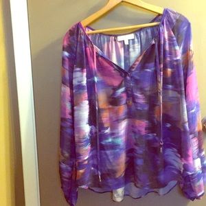 Jennifer Lopez Long Sleeve Blouse Sheer